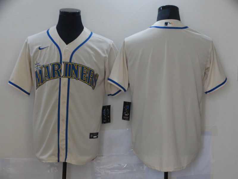 Men Seattle Mariners Blank Cream Game 2021 Nike MLB Jersey